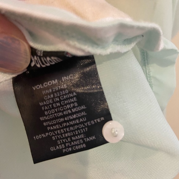 Volcom Sheer Aqua Striped Summer Tank Medium - Picture 3 of 5